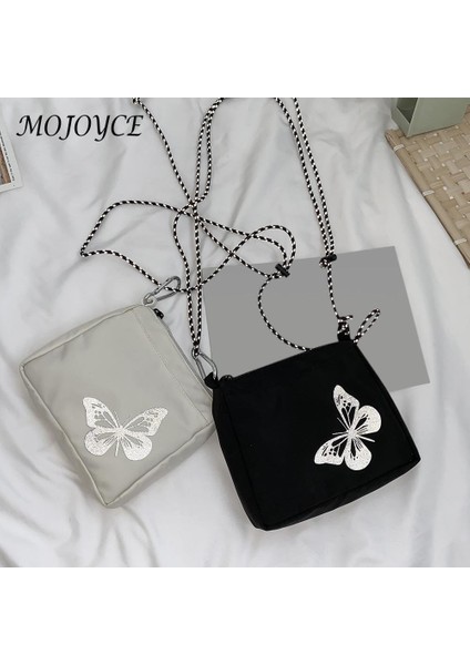 Siyah Casual Streetwear Crossbody Çanta Kadın Kelebek Yansıtıcı Küçük Omuz Çantaları Moda Aydınlık Kelebek Messenger Çanta Yeni (Yurt Dışından) fiyatları