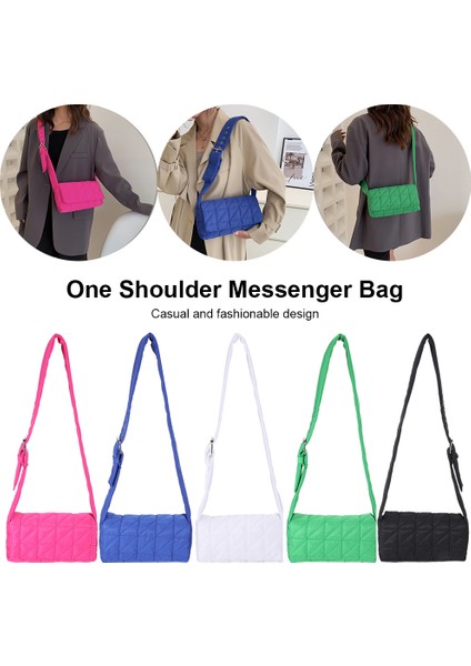 Siyah Moda Yastıklı Kapitone Crossbody Çanta Düz Renk Tasarımcı Shopper Kılıfı Kemer Tokası Kadın Crossbody Çanta Omuz Çantası (Yurt Dışından) modelleri