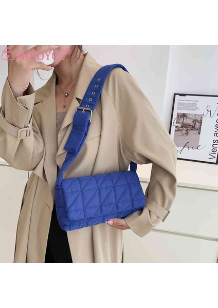 Siyah Moda Yastıklı Kapitone Crossbody Çanta Düz Renk Tasarımcı Shopper Kılıfı Kemer Tokası Kadın Crossbody Çanta Omuz Çantası (Yurt Dışından) fırsatları