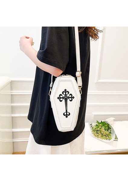 Mor Retro Gotik Omuz Çantası Cadılar Bayramı Çanta Çapraz Crossbody Çanta Tabut Şekli Çantalar Kadın Kızlar Için Tema Parti (Yurt Dışından)