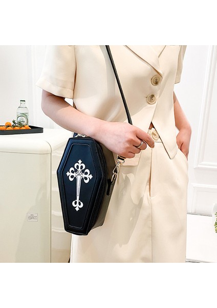 Kırmızı Gotik Messenger Kılıfı Tabut Şekli Moda Omuz Çantaları Pu Deri Omuz Çantası Çapraz Cadılar Bayramı Tema Partisi Için (Yurt Dışından) fırsatları
