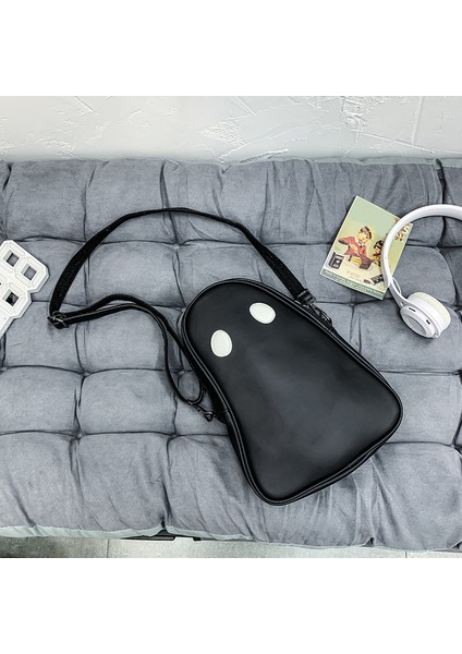 Siyah Stil Bir Cadılar Bayramı Küçük Hayalet Sevimli Crossbody Çanta Komik Face Bayanlar Kızlar Göğüs Paketi Kadın Sırt Çantası Kapasiteli Kadın Çanta Cüzdanlar (Yurt Dışından)