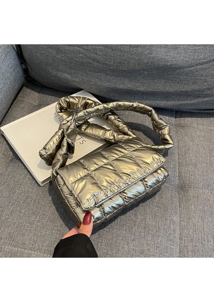 Siyah Kış Uzay Yastıklı Küçük Çanta Kadın Omuz Çantası Kapitone Kareli Desen Toka Tasarım Tote Çanta Çanta Kadın Alışveriş Çantası Satchel (Yurt Dışından) fiyatları