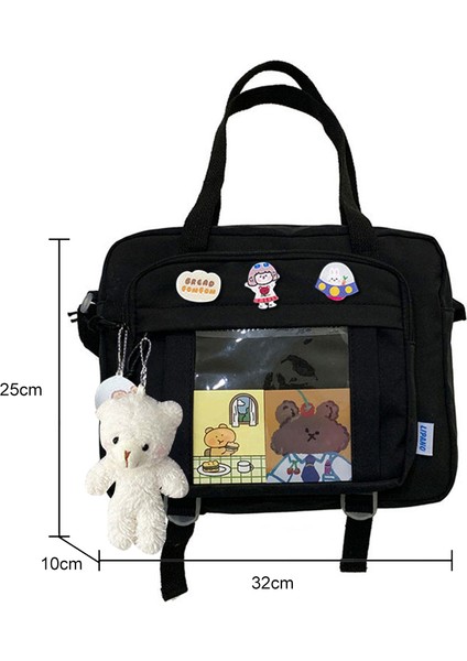 Siyah Japon Lisesi Kız Jk Çanta Öğrenci Sevimli Omuz Crossbody Çanta Itabag Büyük Satchels Seyahat Marka Tasarımcı Çanta (Yurt Dışından) fırsatları