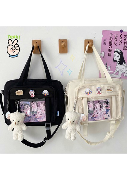 Siyah Japon Lisesi Kız Jk Çanta Öğrenci Sevimli Omuz Crossbody Çanta Itabag Büyük Satchels Seyahat Marka Tasarımcı Çanta (Yurt Dışından) indirimleri