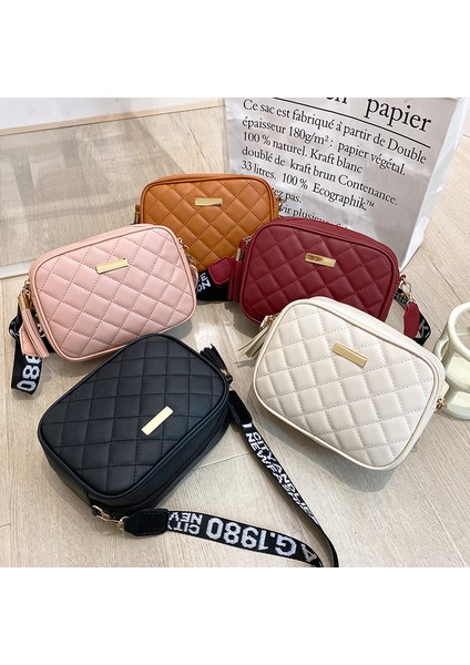 Beyaz Rhombic Küçük Kare Çanta 2022 Yeni Popüler Omuz Çantası Kadın Düz Renk Pu Deri Mini Fermuar Çanta Kadın Crossbody Çanta (Yurt Dışından) modelleri