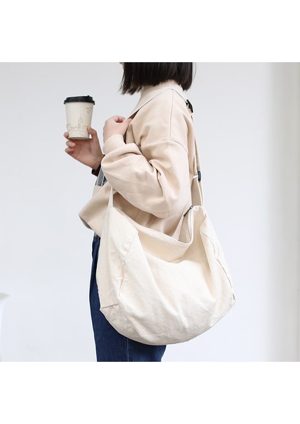 Kaliteli Siyah Kadın Kanvas Omuz Çantası Rahat Pamuklu Kumaş Crossbody Çanta Katı Fermuar Çanta Alışveriş Çantası Tote Öğrenci Eko Basit Kitap Çantaları (Yurt Dışından) fırsatları