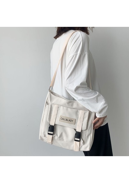 Beyaz Japon Basit Askılı Çanta Kore Çantası Öğrenci Naylon Su Geçirmez Kanvas Çanta Kadınlar Için Crossbody Çanta Satchels (Yurt Dışından) fırsatları