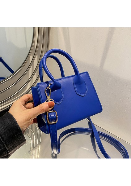Mavi 2022 Düz Renk Pu Deri Kadınlar Için Crossbody Çanta Zincir Kadın Omuz Çantaları Mini Çantalar Seyahat Çapraz Vücut Çanta (Yurt Dışından)