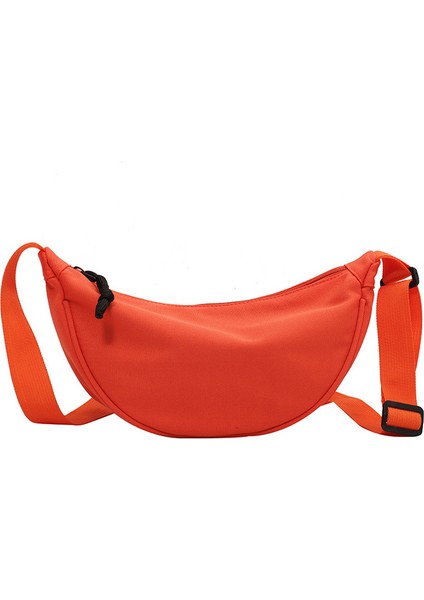 Turuncu Crossbody Kanvas Tek Kollu Çanta Kadınlar Için 2022 Kore Tarzı Basit Hobos Göğüs Çantası Öğrenciler Omuzdan Askili Çanta Ayarlanabilir Askılı (Yurt Dışından)