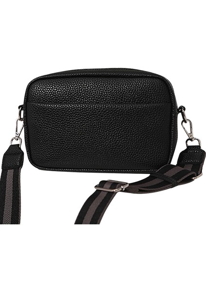 Siyah Pu Deri Kadın Küçük Crossbody Çanta Moda Kadın Omuz Çantaları Rahat Düz Renk Postacı Çantası Bayanlar Seyahat Çantası (Yurt Dışından)