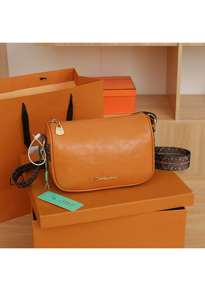 Kahverengi Yüksek Kapasiteli Yağ Balmumu Deri Omuz Çantaları Cep Telefonu Omuz Çantası Messenger Çanta Kadınlar Için Moda Günlük Kullanım Cüzdan Çanta (Yurt Dışından)