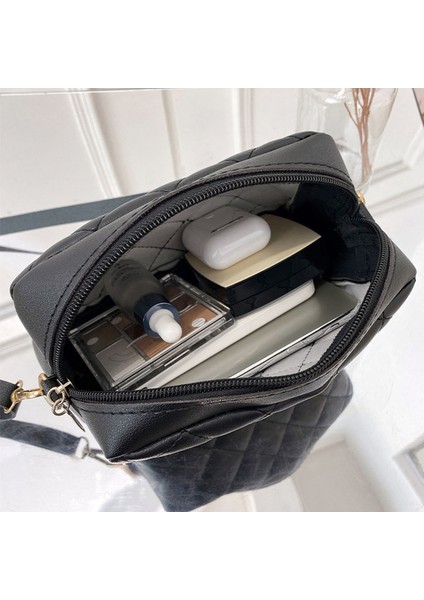 Kahverengi Vintage Bayanlar Crossbody Çanta Lingge Nakış Küçük Messenger Çanta Kadınlar Için Trend Kamera Kadın Omuz Çantası Kadınlar Için (Yurt Dışından)