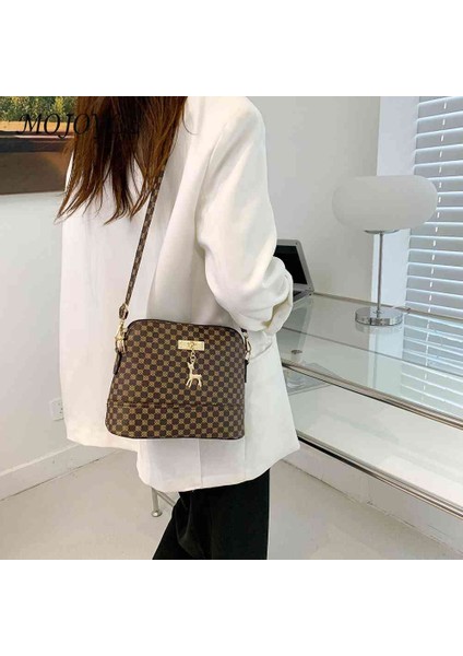Haki Moda Rahat Kadın Crossbody Çanta Timsah Desen Deri Omuz Çantası Geyik Dekor Telefon Çanta Çanta Seyahat Için Küçük (Yurt Dışından) fırsatları