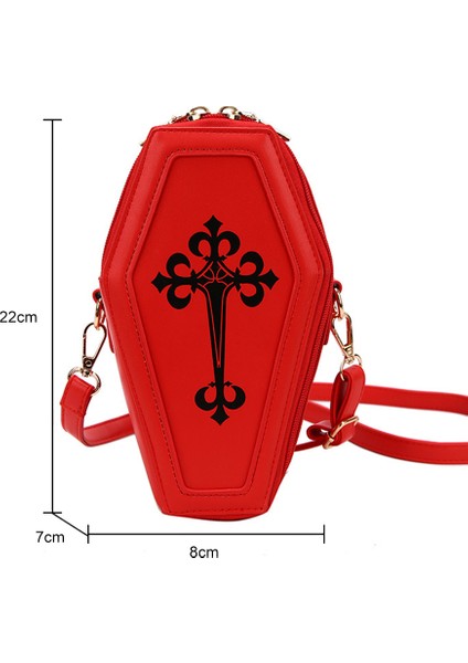 Siyah Retro Gotik Omuz Çantası Cadılar Bayramı Çanta Çapraz Crossbody Çanta Tabut Şekli Çantalar Kadın Kızlar Için Tema Parti (Yurt Dışından)