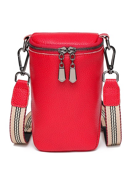 Kırmızı 100% Hakiki Deri Mini Kadın Çanta Yeni Tasarımcı Dana Kadın Crossbody Çanta Lüks Marka Bayanlar Omuz Cep Telefonu Çantası (Yurt Dışından)