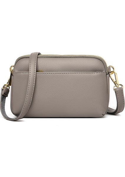 Gri Klasik Bayanlar Crossbody Çanta Çok Cep Vintage Crossbody Çanta Ayarlanabilir Askı Messenger Çanta Kızlar Için Seyahat Çantası (Yurt Dışından)