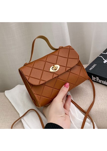 Kahverengi Küçük Messenger Çanta Kadınlar Için Trend Kadın Omuz Çantası Moda Bayanlar Crossbody Çanta Çanta (Yurt Dışından)