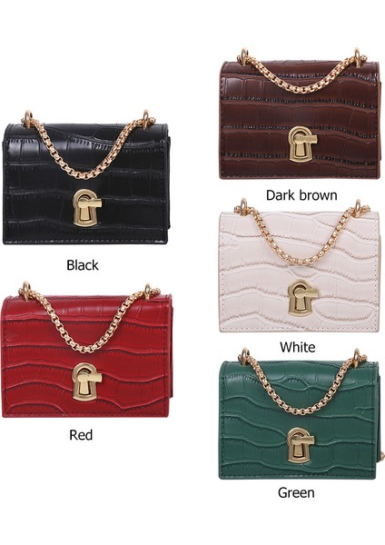 Kırmızı Kadınlar Saf Mini Zincir Omuz Çantaları Pu Deri Gençlik Bayanlar Küçük Kare Çanta Pu Deri Rahat Messenger Crossbody Çanta (Yurt Dışından) modelleri