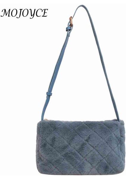 Siyah Sonbahar Kış Bayanlar Crossbody Çanta Eşkenar Dörtgen Desen Peluş Kadın Çanta Moda Rahat Katı Yumuşak Taşınabilir Çalışma Için Ayarlanabilir (Yurt Dışından)