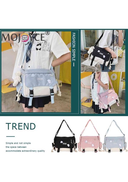Siyah Harajuku Çanta Kadınlar Için Büyük Kapasiteli Kadın Crossbody Çanta Hit Renk Bayanlar Messenger Kılıfı Fermuarlı Cebi Çalışma Sporları Için (Yurt Dışından) modelleri