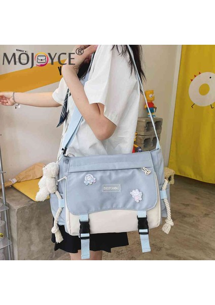 Siyah Harajuku Çanta Kadınlar Için Büyük Kapasiteli Kadın Crossbody Çanta Hit Renk Bayanlar Messenger Kılıfı Fermuarlı Cebi Çalışma Sporları Için (Yurt Dışından) indirimleri