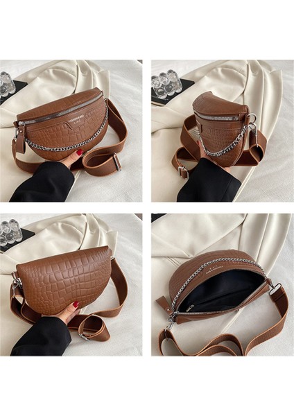 Gümüş Moda Fanny Kemer Paketi Pu Rhinestones Crossbody Çanta Deri Messenger Çanta Elmas Geniş Ayarlanabilir Askı Çanta Seyahat Çantası (Yurt Dışından) fırsatları