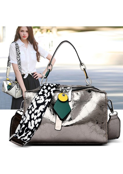 Altın Tasarımcı Geniş Omuz Kadın Çanta Yüksek Kaliteli Rugan Bayan Omuz Çantası Marka Lüks Kadın Crossbody Çanta Tote Sac (Yurt Dışından) fiyatları