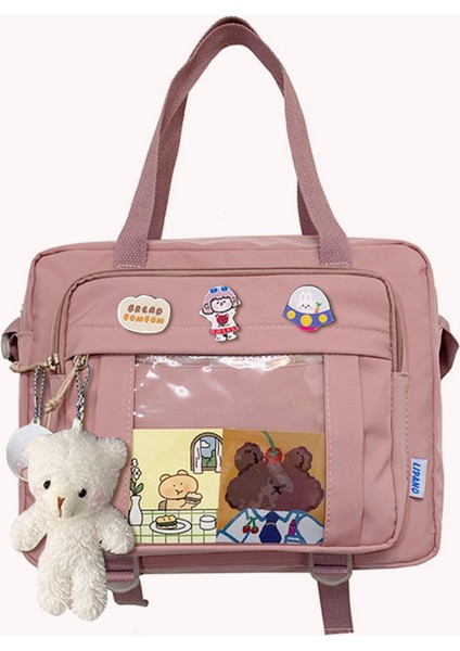 Mavi Moda Kadın Postacı Çantası Kolye Rozetleri Crossbody Messenger Çanta Lise Kız Için Büyük Kapasiteli Messenger Çanta (Yurt Dışından) indirimleri