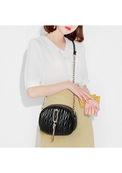Siyah Lüks Marka Akşam Çanta Kadın Çanta Zinciri Püskül Tasarım Kadın Bez Çantalar Crossbody Pu Deri Cüzdan Cüzdanlar Omuz Çantaları (Yurt Dışından) fiyatları