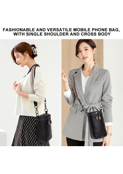 Siyah Inek Derisi Deri Omuz Crossbody Çanta Mini Basit Crossbody Tek Kollu Çanta Seyahat Için Geniş Kayış Kadın Sling Alışveriş Çalışma Çantası (Yurt Dışından) fırsatları