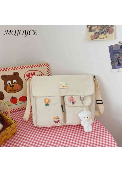 Siyah Cateye Kolye Japon Messenger Kılıfı Büyük Kapasiteli Harajuku Omuz Çantaları Rozet Kolye Seyahat Için Kawaii Flap Cep Günlük (Yurt Dışından) modelleri