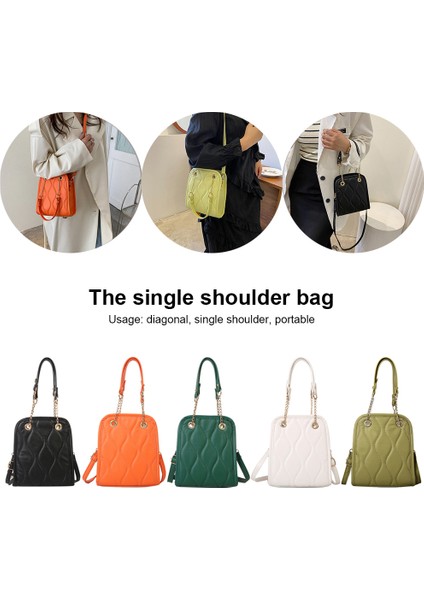 Retro Yeşil Moda Kadın Omuz Çantaları Baklava Desenli Crossbody Çantası Pu Deri Zincir Rahat Seyahat Shopper Için (Yurt Dışından) fırsatları