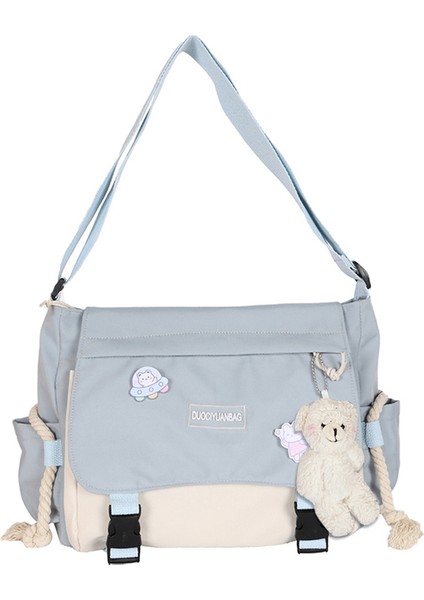 Mavi Harajuku Kadın Crossbody Çanta Büyük Kapasiteli Öğrenci Eğitim Çantası Hit Renk Bayanlar Messenger Kılıfı Fermuarlı Cebi Çalışmak Için Spor (Yurt Dışından)