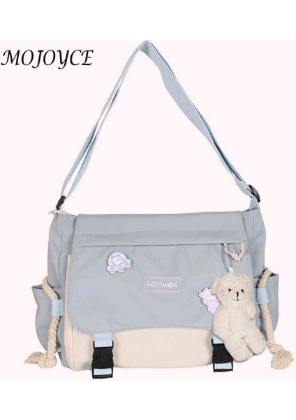 Mavi Harajuku Kadın Crossbody Çanta Büyük Kapasiteli Öğrenci Eğitim Çantası Hit Renk Bayanlar Messenger Kılıfı Fermuarlı Cebi Çalışmak Için Spor (Yurt Dışından) fırsatları
