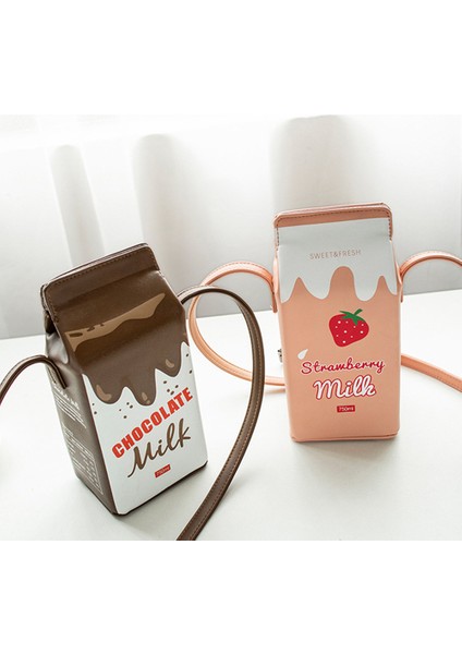Siyah Yaratıcı Omuz Crossbody Çanta Muz Süt Kutusu Telefon Omuz Cüzdan Karikatür Baskılı Tasarımcı Lady Kızlar Için Küçük (Yurt Dışından) indirimleri
