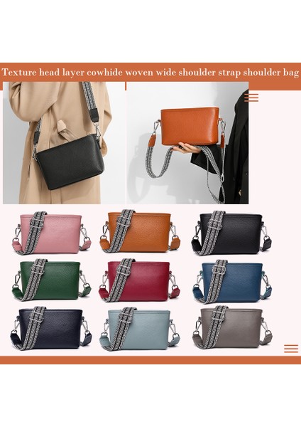 Kırmızı Moda Crossbody Çanta Geniş Kumaş Kayış Klasik Birinci Katman Dana Cüzdanları Yumuşak Düz Renk Hafta Sonu Tatili Için Basit Taşınabilir (Yurt Dışından) fırsatları