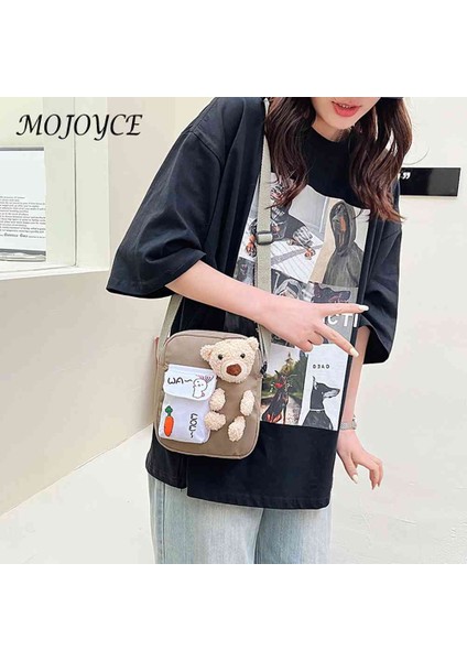 Mor Güzel Kız Crossbody Çanta Küçük Cep Sevimli Ayı Omuz Çantası Fermuar Omuz Çantası Bayanlar Öğrenci Koleji Için Ayarlanabilir Askı (Yurt Dışından) fırsatları