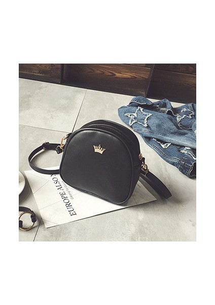 Siyah Moda Kadın Messenger Pu Deri Shoulderlady Crossbody Mini Kadın Taç Akşam Çantalar Çantalar Kadınlar Için Çanta 2020 (Yurt Dışından)