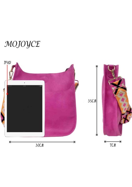 Siyah Kadın Sling Crossbody Çanta Dokuma Geniş Kayış Vintage Omuz Çantası Moda Bayanlar Kızlar Için Katı Retro Deri Ayarlanabilir Kemer (Yurt Dışından) modelleri