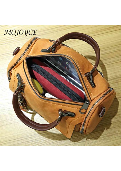 Siyah Retro Omuz Crossbody Çanta Kadın Seyahat Pu Deri Satchel Çanta Ayarlanabilir Askı Püskül Dekorasyon Vintage Katı Çanta El Çantası (Yurt Dışından) modelleri