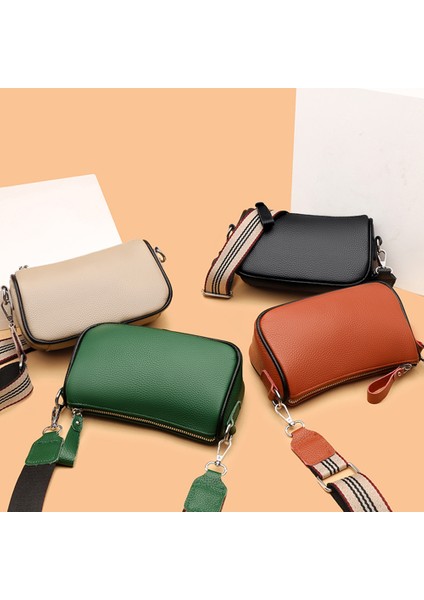 Kahverengi Vintage Kadınlar Pu Omuz Çantaları Düz Renk Moda Crossbody Çanta Yumuşak Doku Crossbody Messenger Çanta Seyahat Için Küçük (Yurt Dışından)