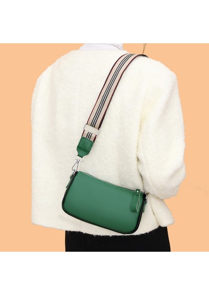 Kahverengi Vintage Kadınlar Pu Omuz Çantaları Düz Renk Moda Crossbody Çanta Yumuşak Doku Crossbody Messenger Çanta Seyahat Için Küçük (Yurt Dışından)