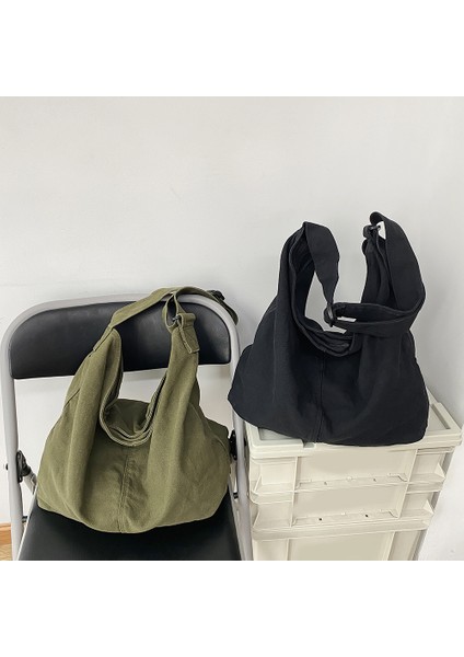 Kırmızı Kadın Çantaları Rahat Büyük Kapasiteli Omuz Çantaları Tuval Alışveriş Tote Moda Harajuku Çanta Rahat Bayanlar Crossbody Çanta (Yurt Dışından)