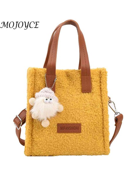 Siyah Peluş Kadın Crossbody Çanta Moda Kış Messenger Çanta Kolye ile Basit Yumuşak Sıcak Rahat Hafta Sonu Tatili Için Taşınabilir (Yurt Dışından) fiyatları