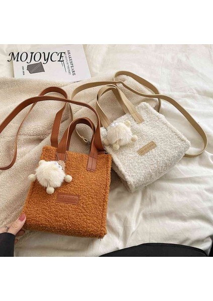 Siyah Peluş Kadın Crossbody Çanta Moda Kış Messenger Çanta Kolye ile Basit Yumuşak Sıcak Rahat Hafta Sonu Tatili Için Taşınabilir (Yurt Dışından) modelleri