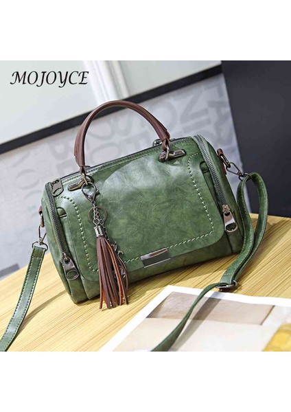 Açık Kahverengi Retro Omuz Crossbody Çanta Boston Pu Deri En Saplı Çanta Ayarlanabilir Askı Püskül Dekorasyon Bayanlar Kızlar Için Vintage Katı (Yurt Dışından) fiyatları