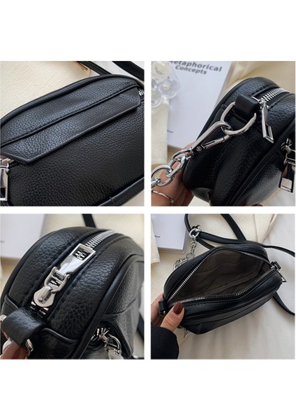 Siyah Kaliteli Pu Deri Kadınlar Için Crossbody Çanta Flap Kalın Zincir Lüks Marka Tasarımcı Çanta Çanta Fanny Paketleri Bayanlar Tote Çantalar (Yurt Dışından) indirimleri