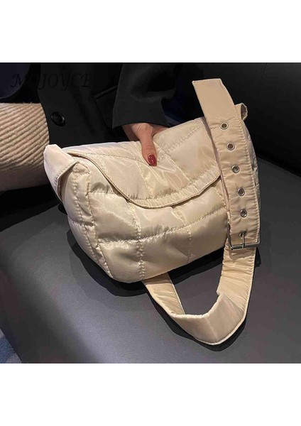 Turuncu Moda Kadın Crossbody Çanta Kapitone Omuz Tote Çanta Düz Renk Eşkenar Dörtgen Desen Flap Cep Seyahat Alışveriş Için Hafif (Yurt Dışından)