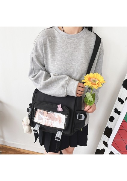 Beyaz Kadın Bağbozumu Omuz Çantası Büyük Kapasiteli Kore Koleji Bayanlar Crossbody Kese Öğrenci Okul Için Çok Cep Ayarlanabilir Askı (Yurt Dışından) fırsatları